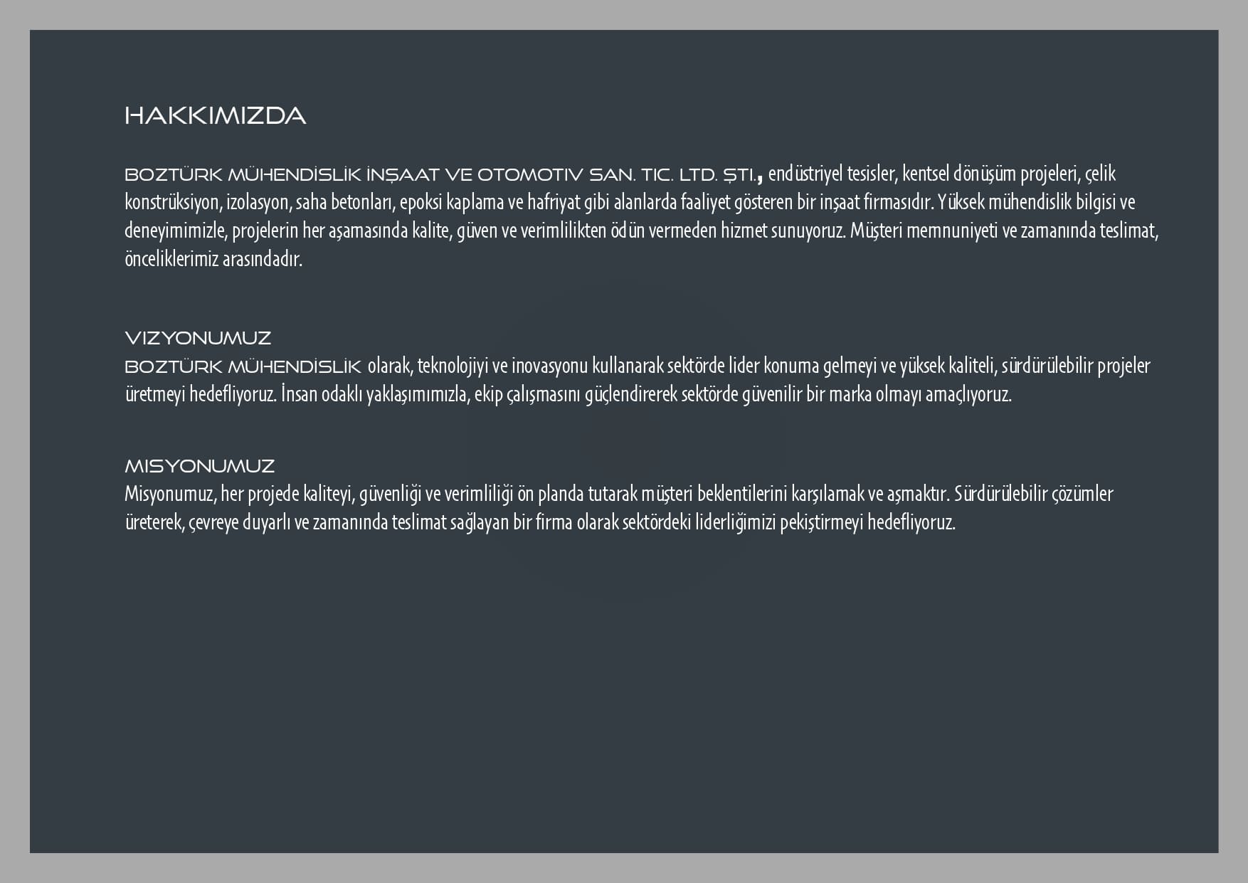 Boztürk Mühendislik Sayfa 2